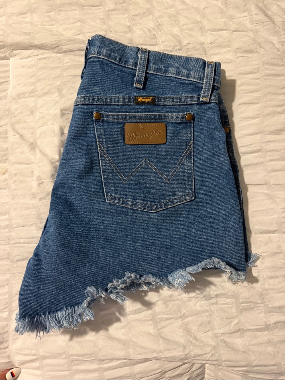Wrangler Dark Blue Denim Jeans with Gold Stitching